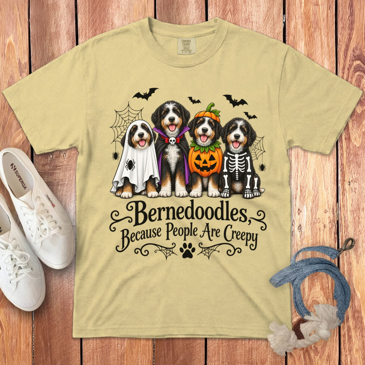 Bernedoodles Creepy Signature T-Shirt in Butter / S by Puppy Jo
