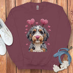 Adorable Heart Eyes Dog Illustration Sweatshirt