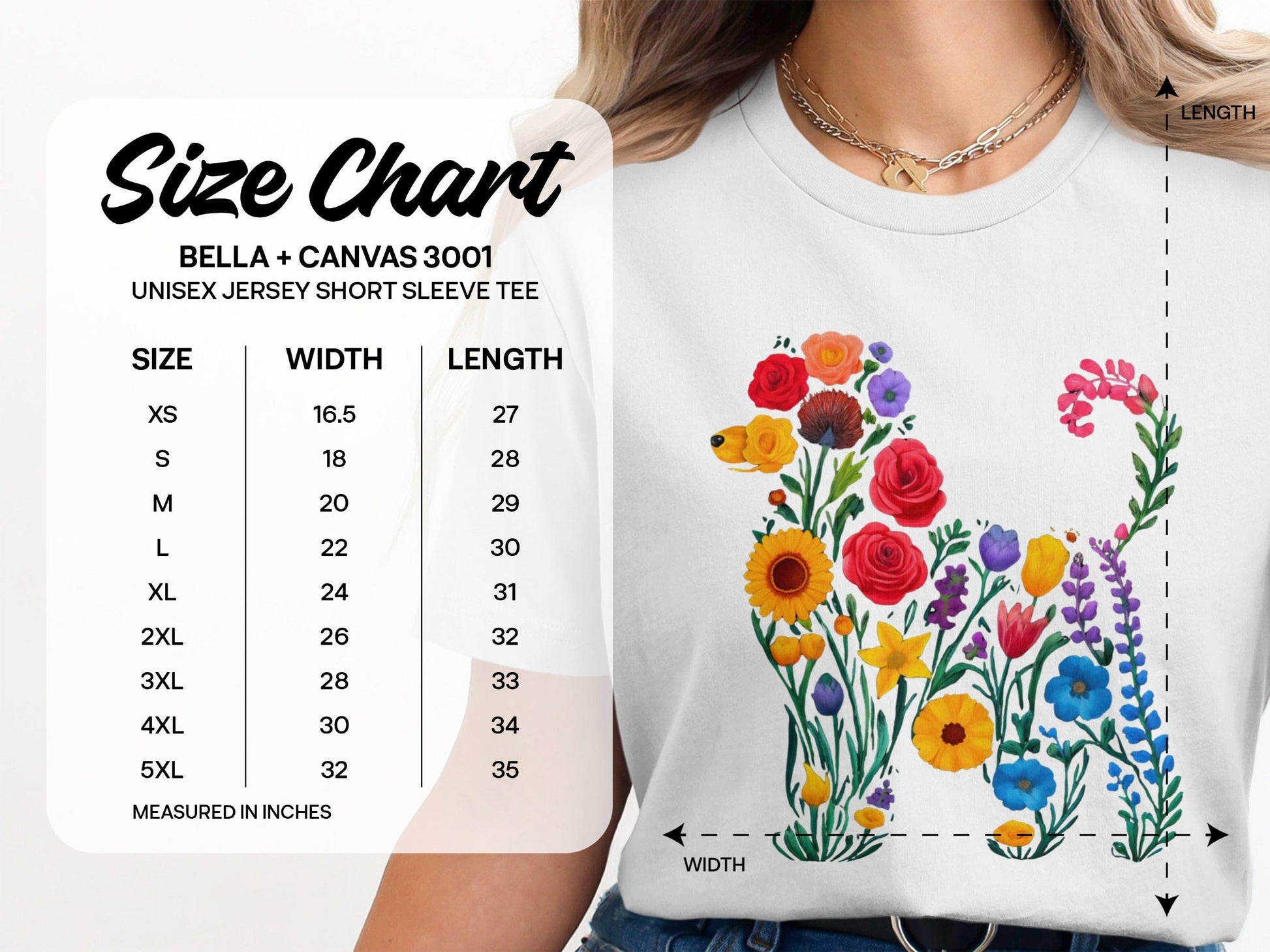 Floral Dog Design Unisex Jersey Short Sleeve Tee product