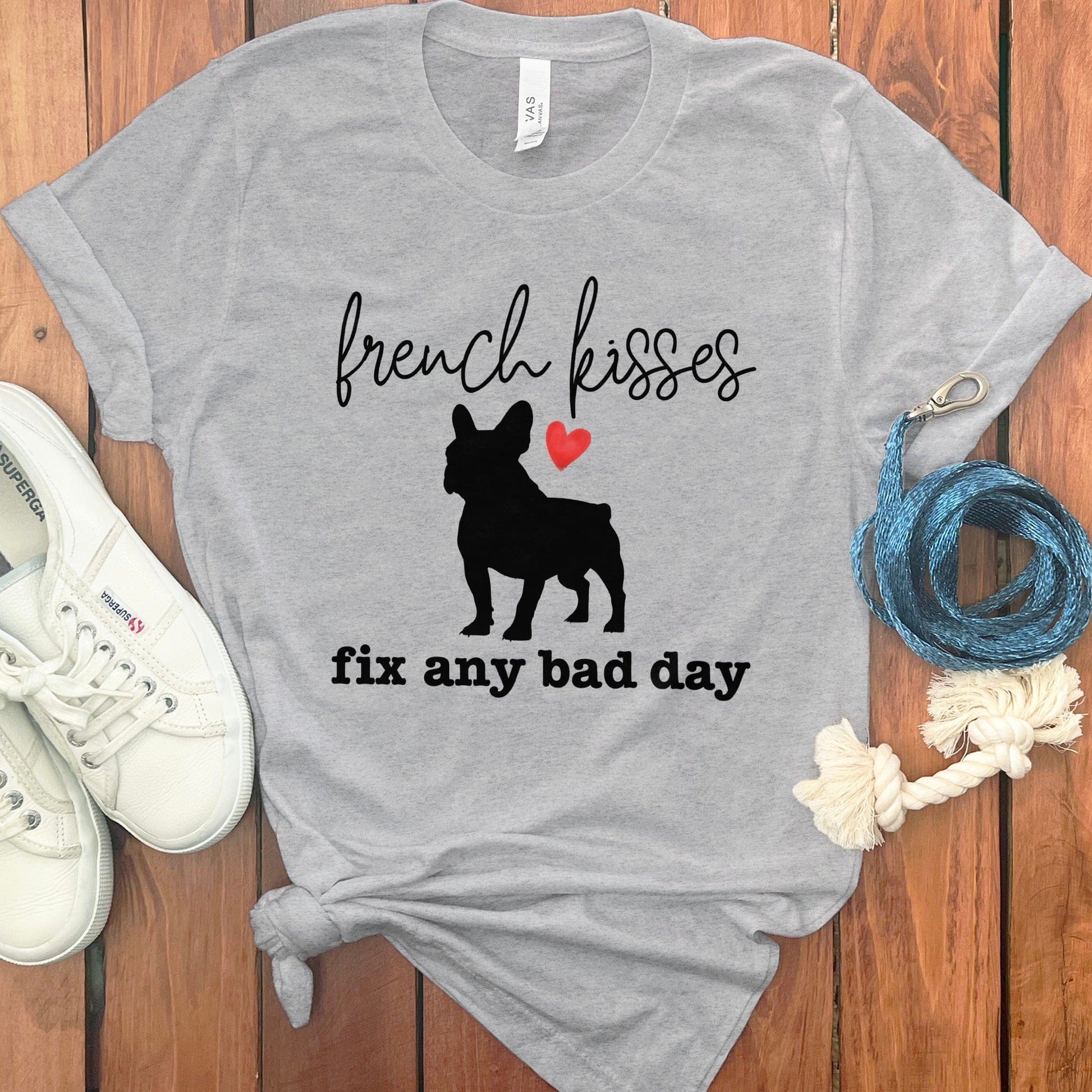 French Kisses Fix Any Bad Day Dog Lover T-Shirt Product