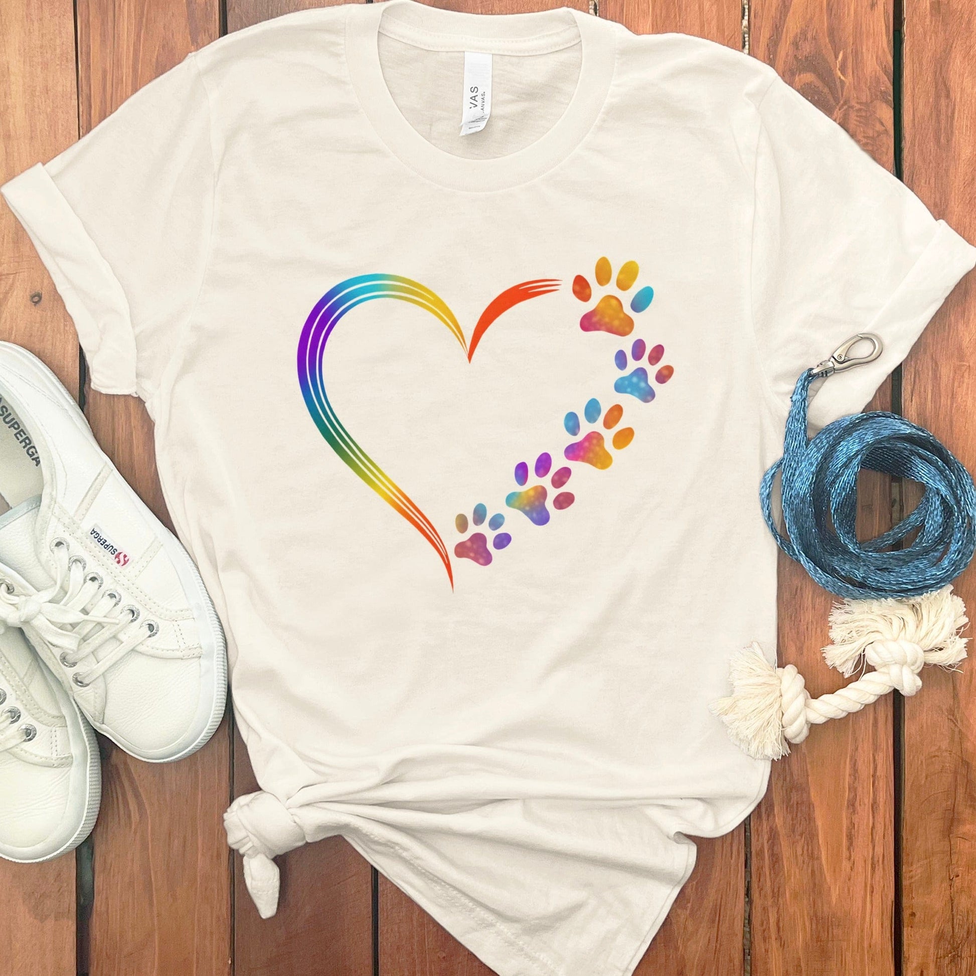 Rainbow Heart Filled with Colorful Paw Prints product type