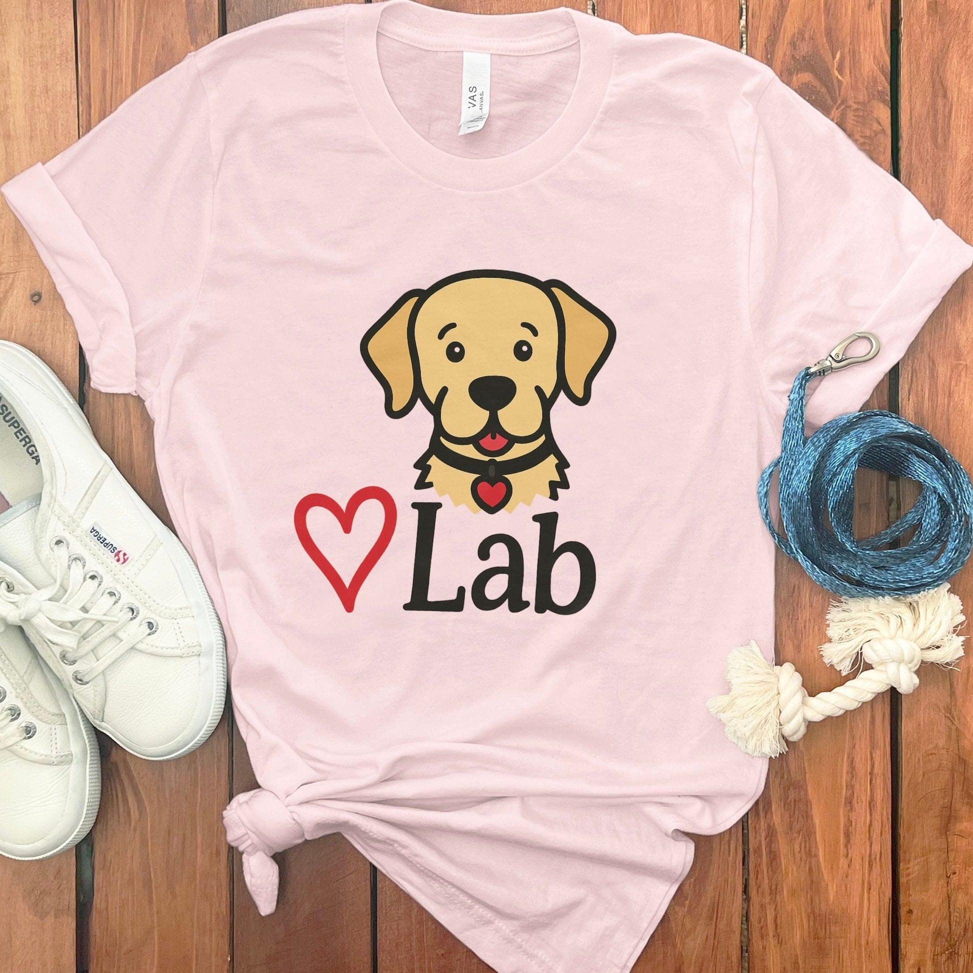 Cute Labrador Puppy Heart Graphic T-Shirt product type