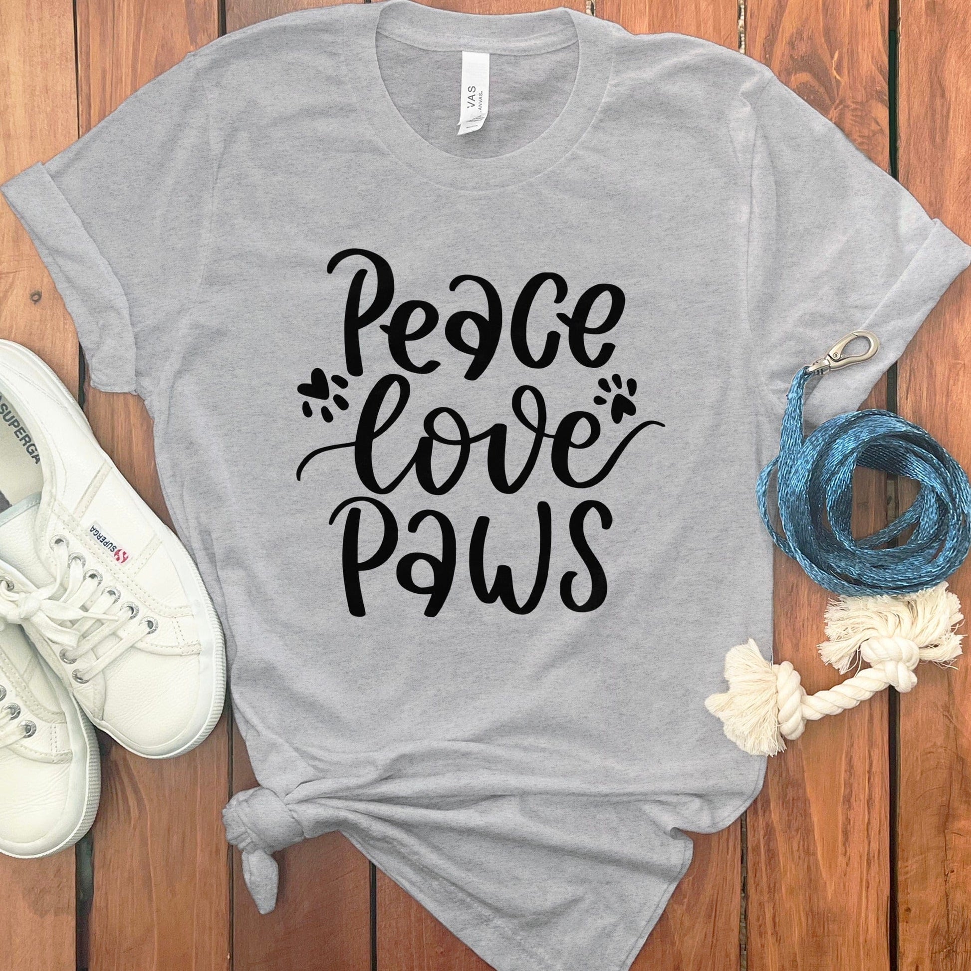 Peace Love Paws Graphic T-Shirt Perfect Casual Wear product