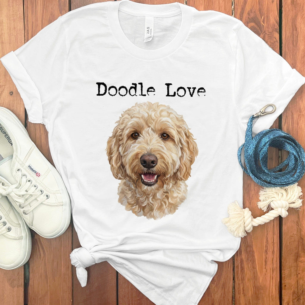 Doodle Love Graphic Print Short Sleeve White Tee