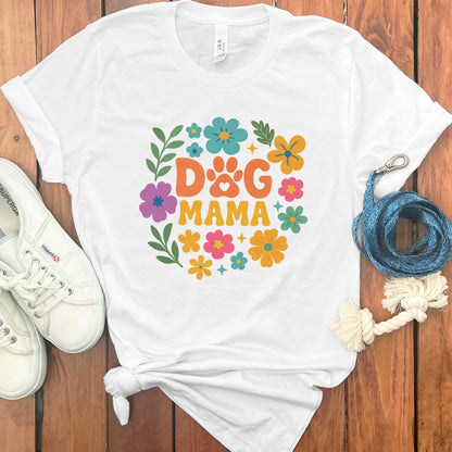 Colorful Dog Mama Floral Design T-Shirt product