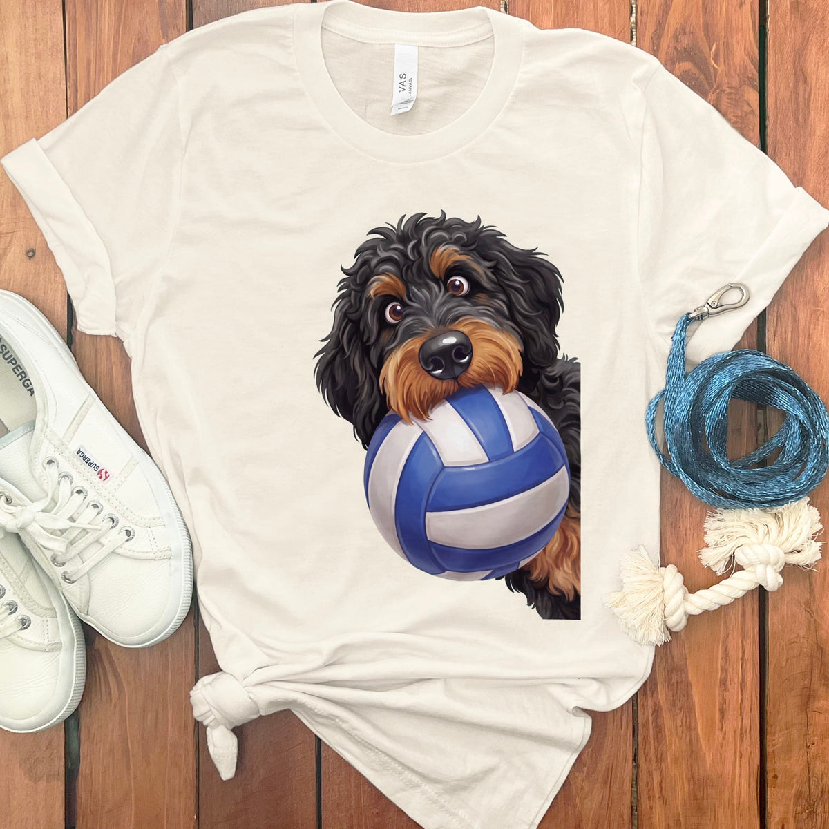 Phantom Goldendoodle Volleyball T-Shirt in Natural / S by Puppy Jo