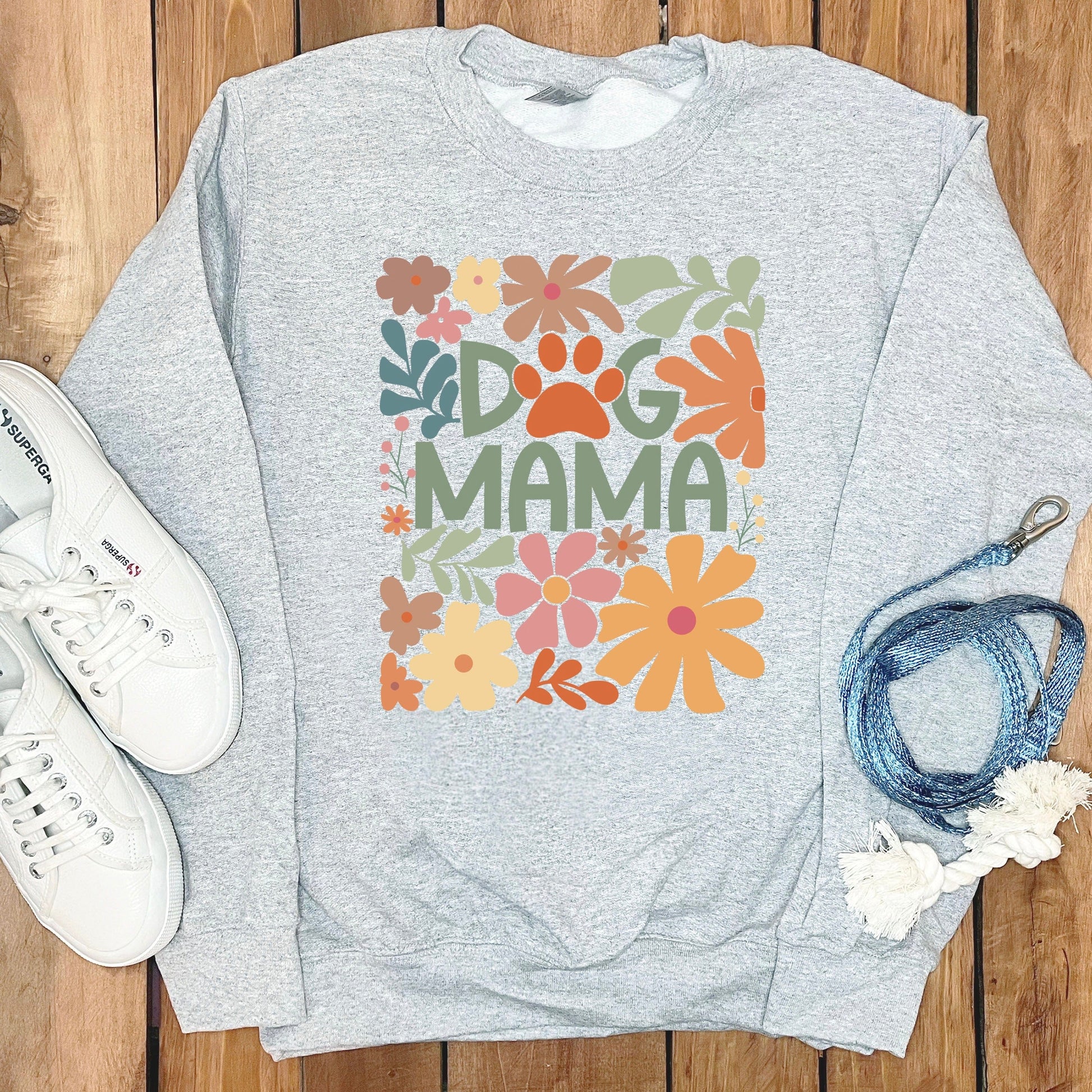 Colorful Floral Dog Mama Graphic Sweatshirt product