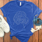 Detailed Outline Dog Design Graphic TShirt