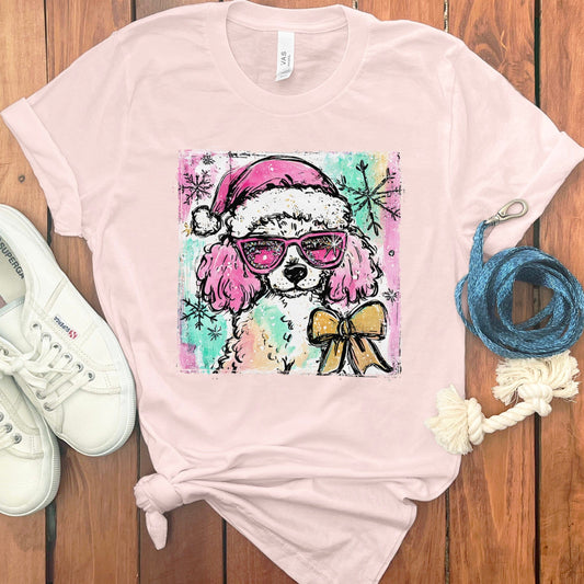 Cool Santa Dog with Sunglasses Graphic T-shirt product type