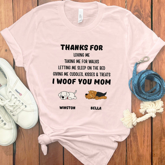 PERSONALIZED THANKS FOR LOVING ME T-SHIRT