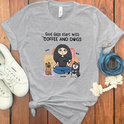 PERSONALIZED DOG MOM COFFEE T-SHIRT