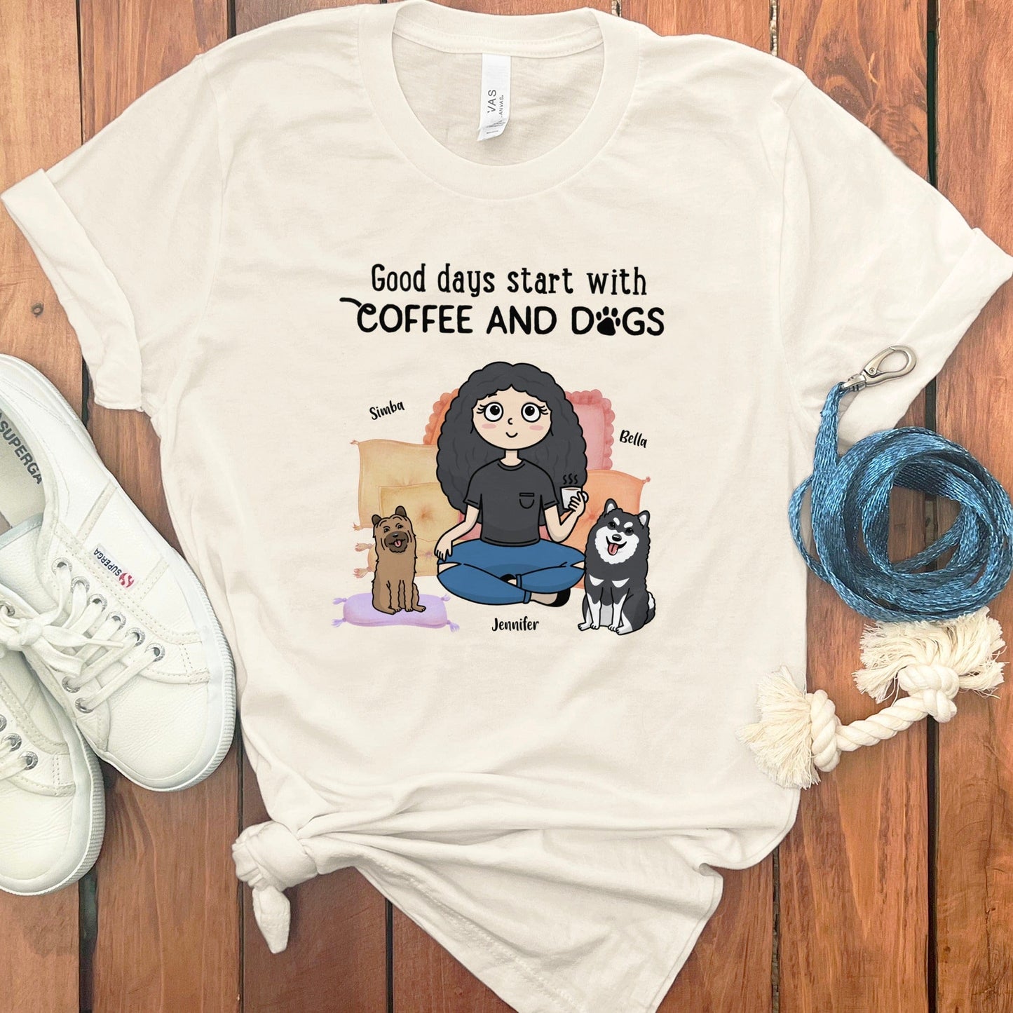PERSONALIZED DOG MOM COFFEE T-SHIRT