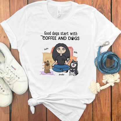 PERSONALIZED DOG MOM COFFEE T-SHIRT