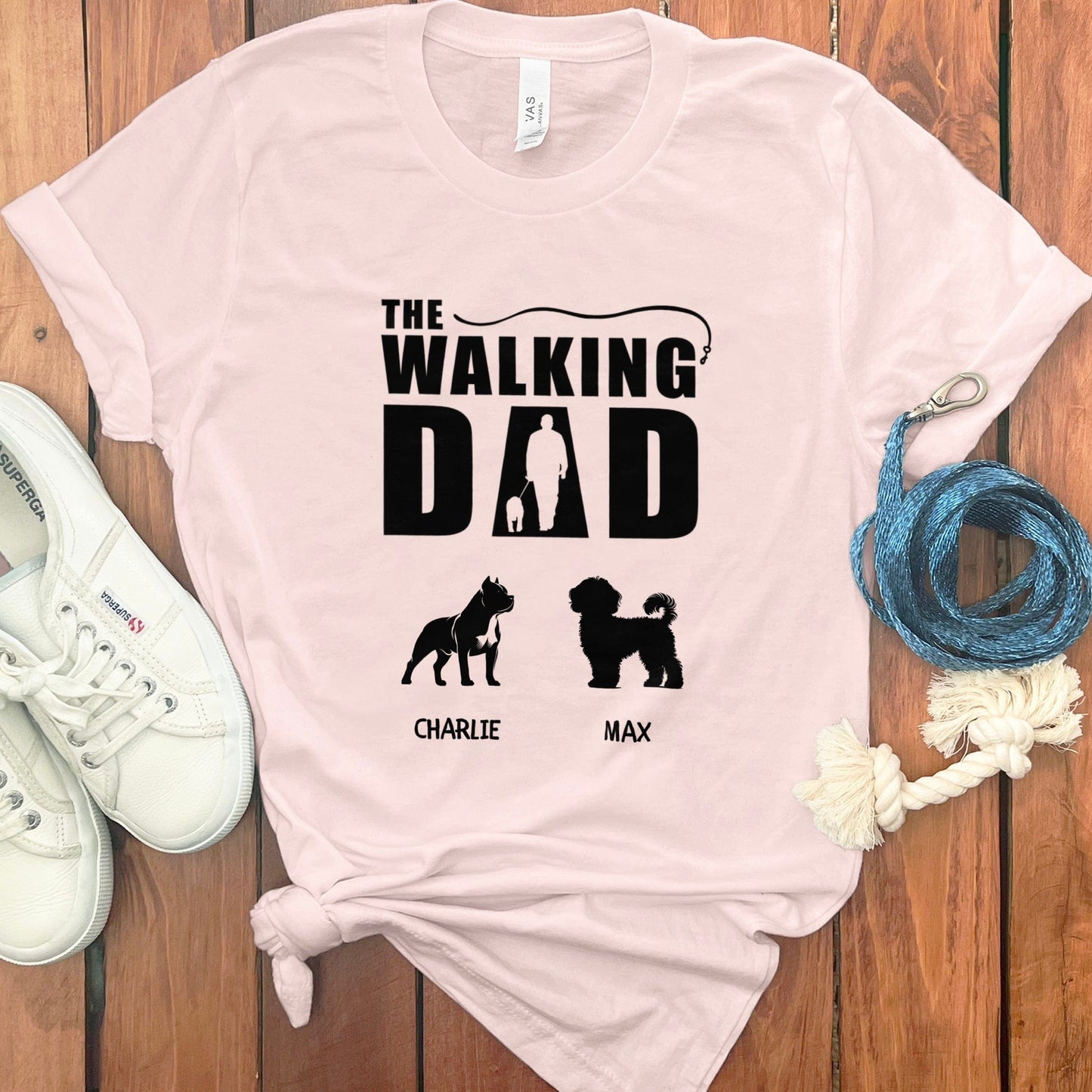 PERSONALIZED WALKING DAD MOM T-SHIRT
