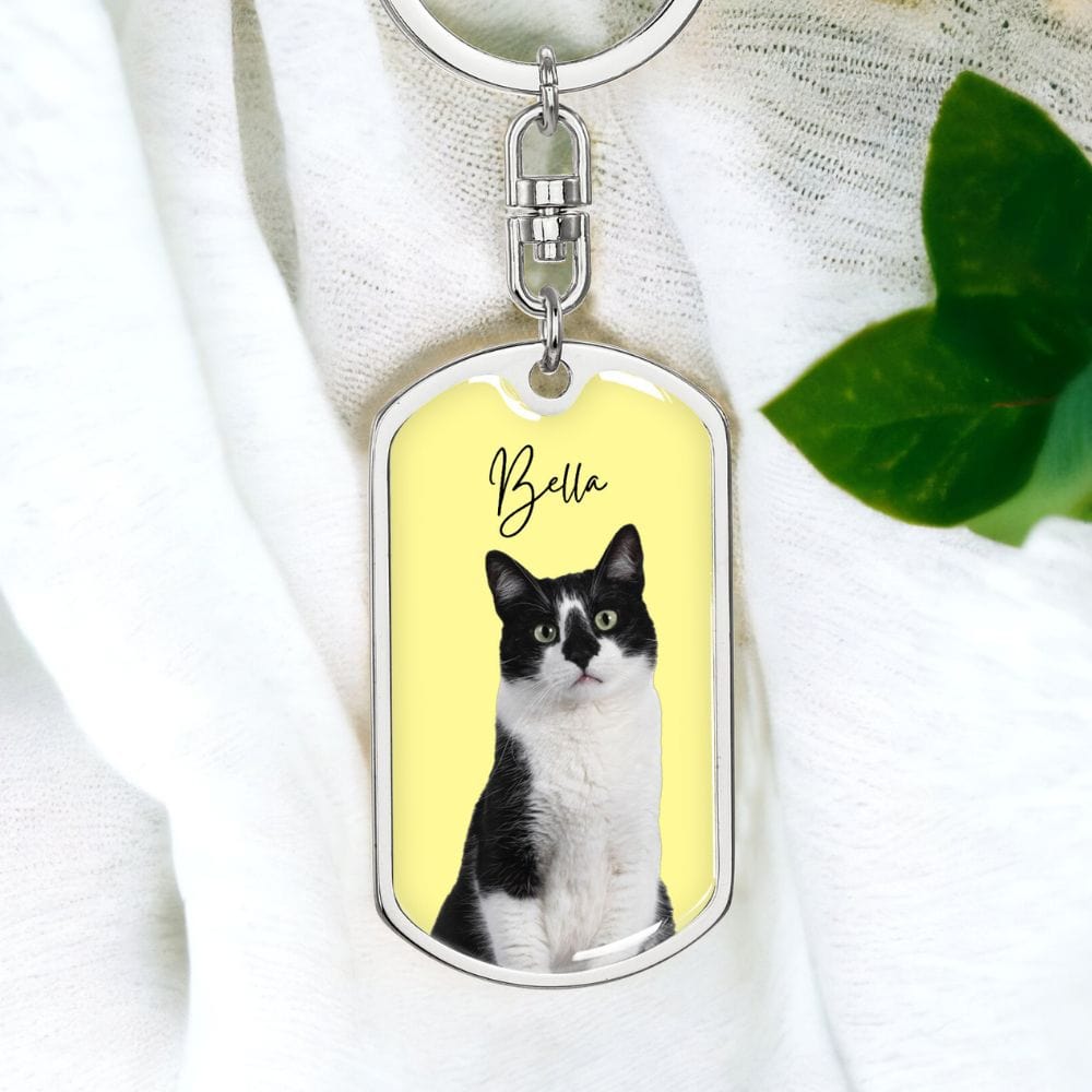 CUSTOM DOG TAG PHOTO KEYCHAIN