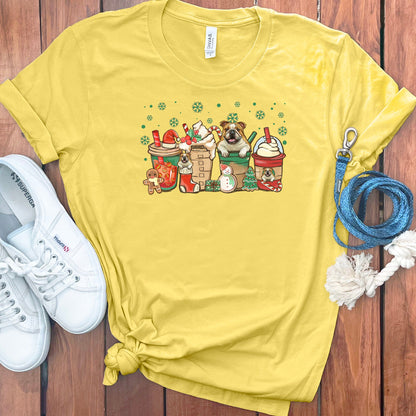 Christmas English Bulldogs Coffee T-Shirt