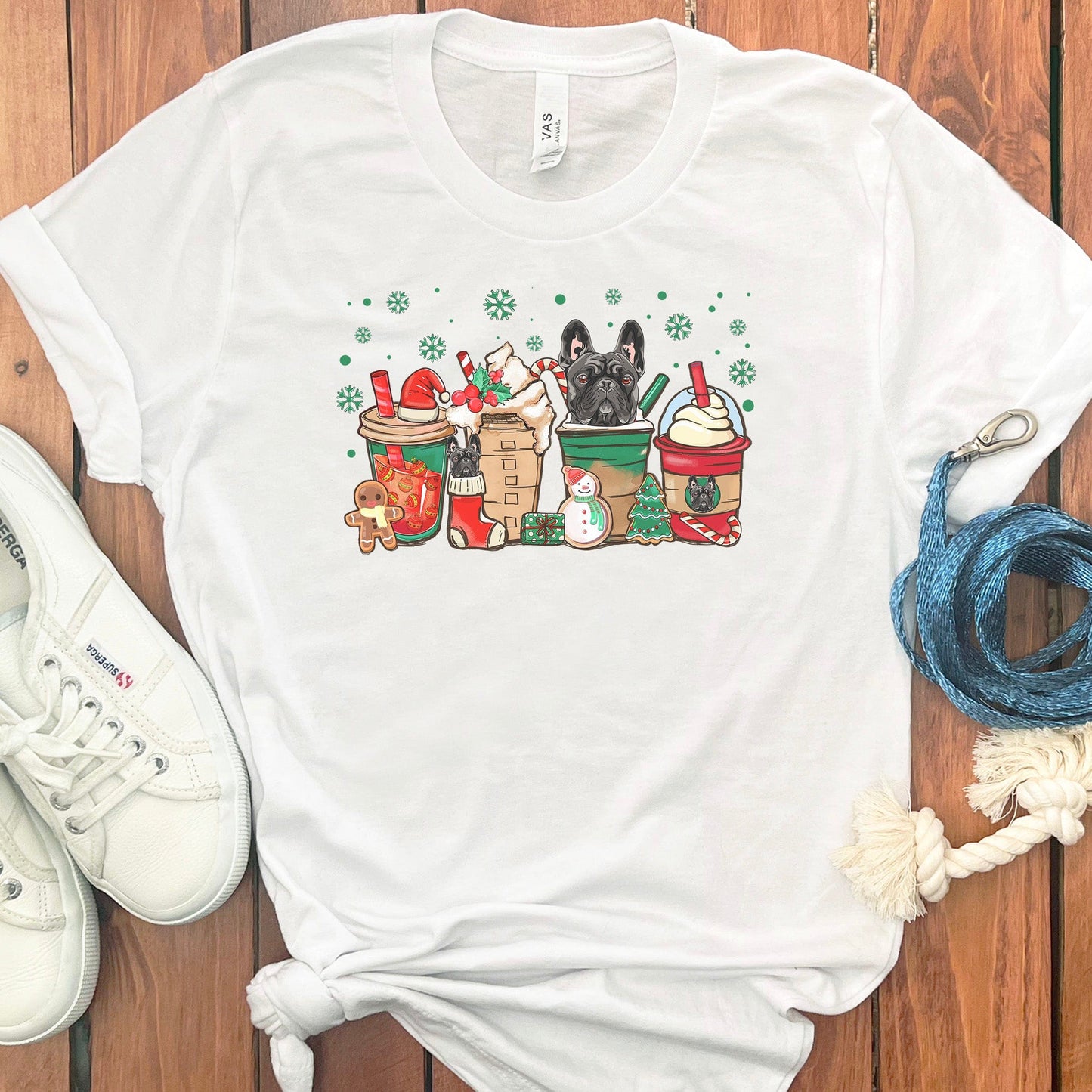 Christmas French Bulldogs Coffee T-Shirt