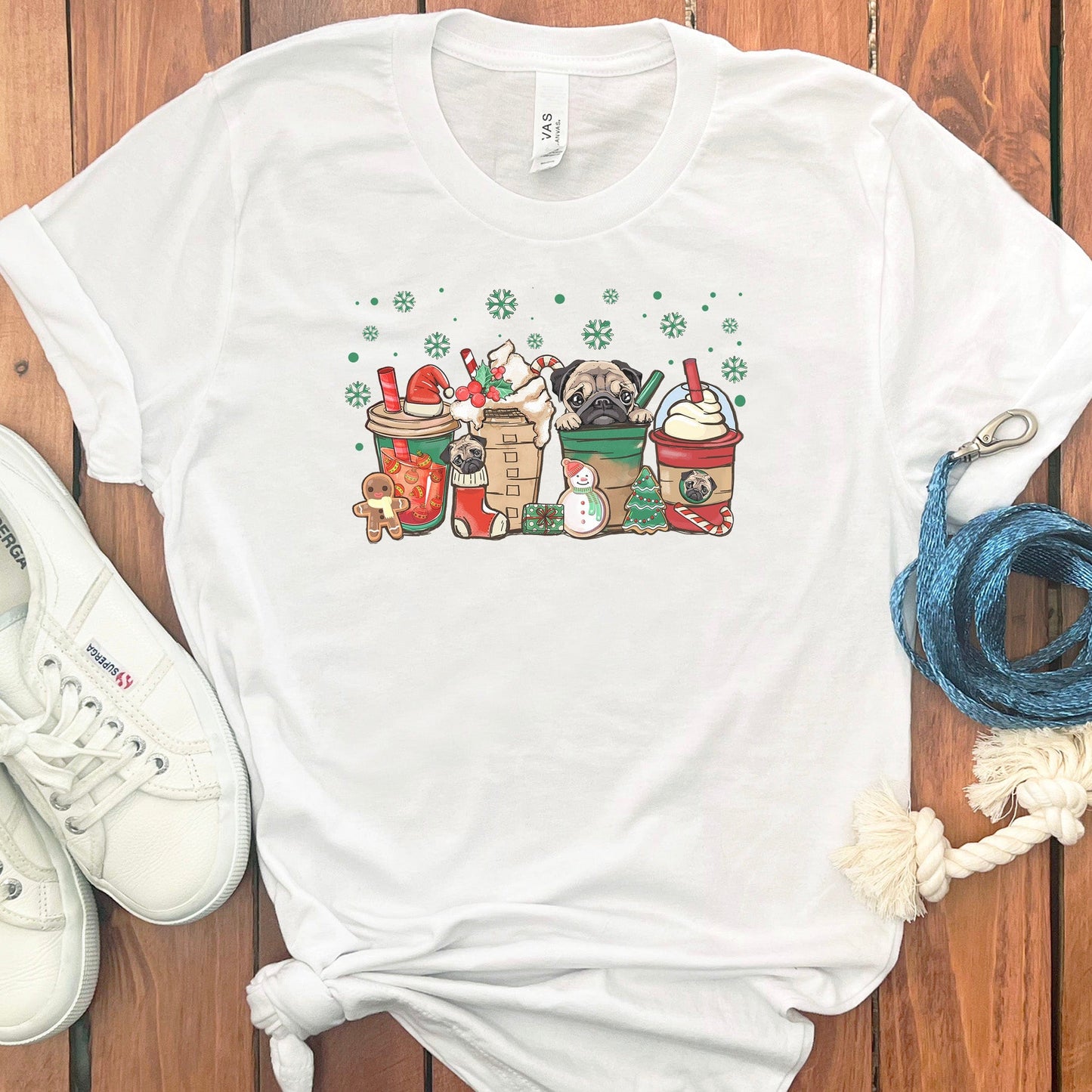 Christmas Pug Coffee T-Shirt