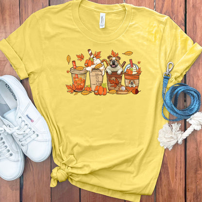 Fall English Bulldogs Coffee T-Shirt