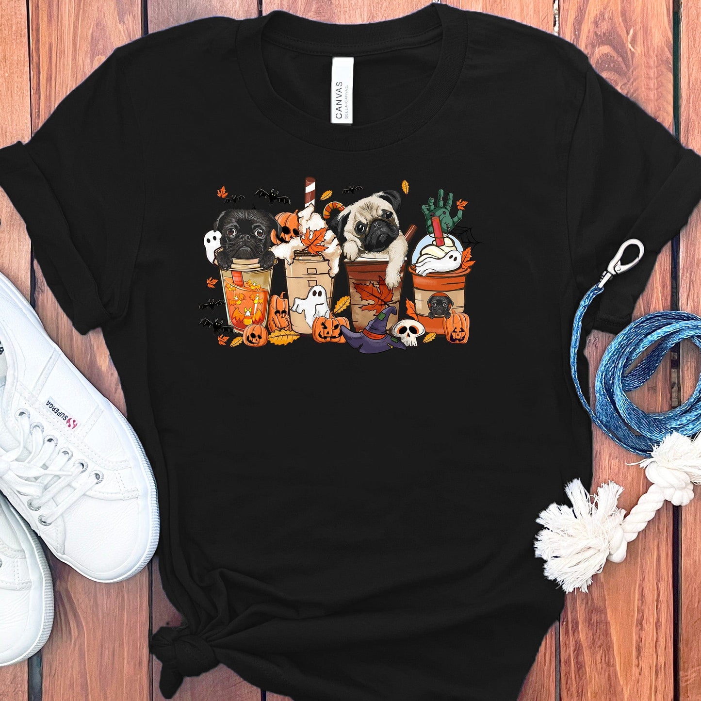 Halloween Pugs and Coffee T-Shirt