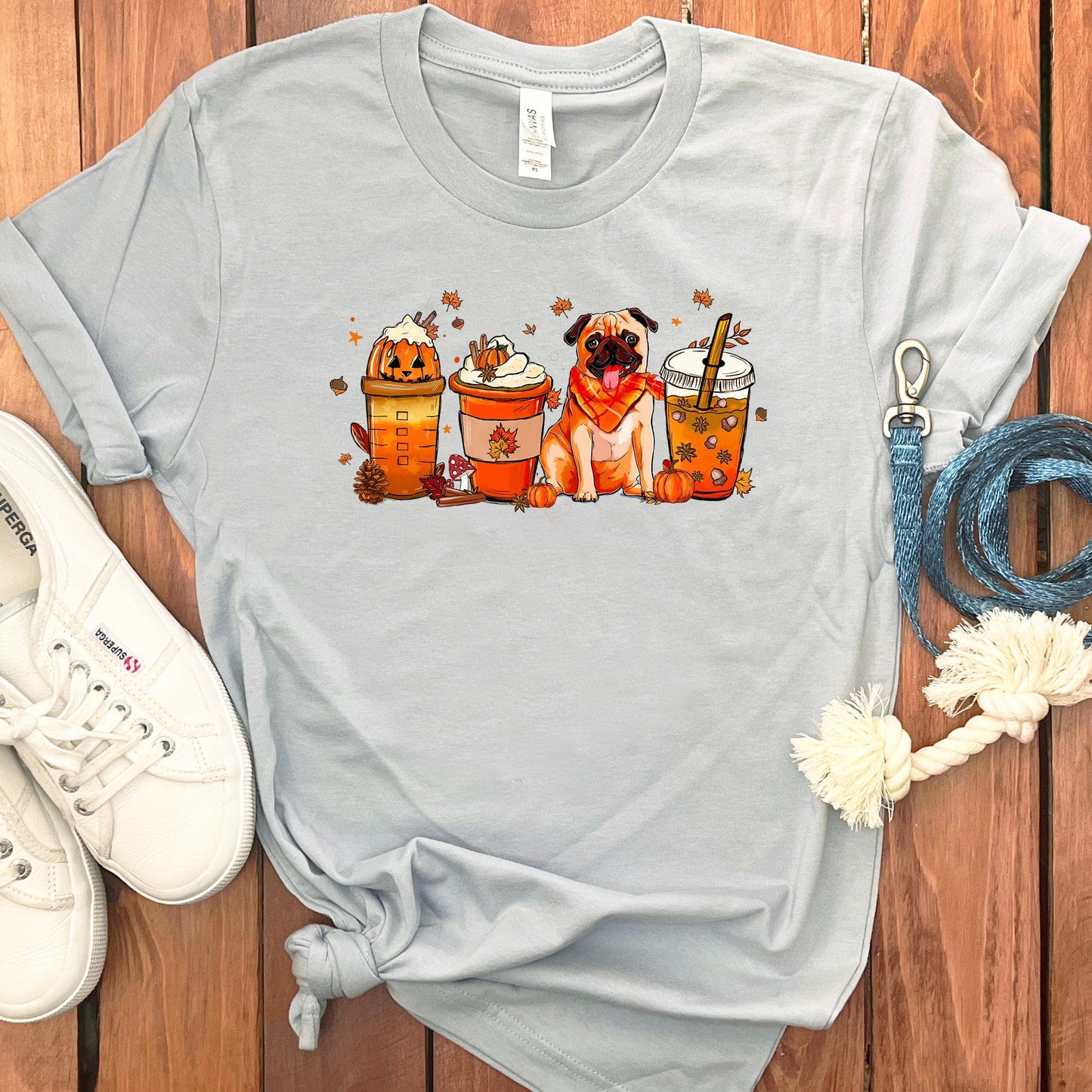 Pumpkin Coffee Pug T-Shirt