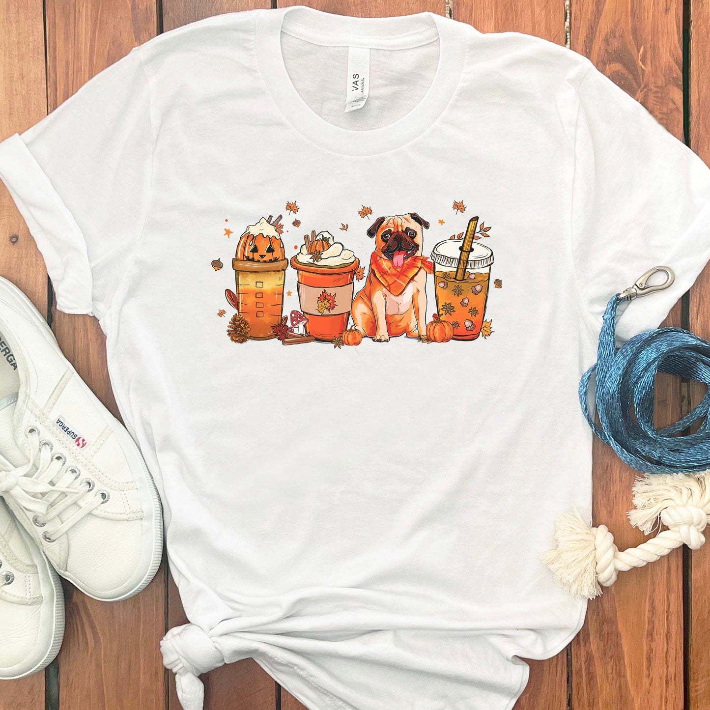 Pumpkin Coffee Pug T-Shirt