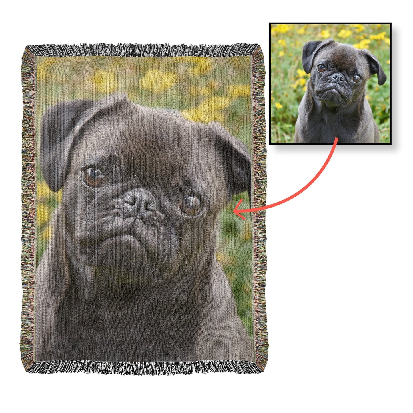 CUSTOM PET PHOTO WOVEN BLANKET