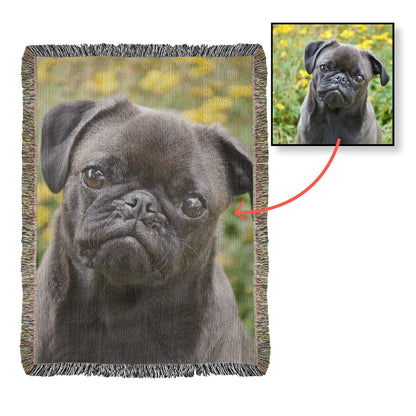 CUSTOM PET PHOTO WOVEN BLANKET