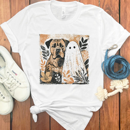 Halloween Themed Printed Dog Ghost T-shirt product