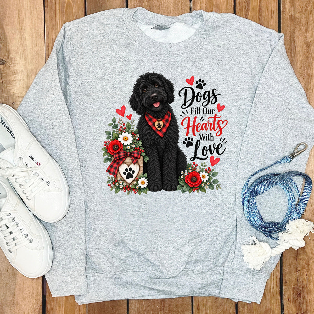 Black Goldendoodle Hearts Love Sweatshirt
