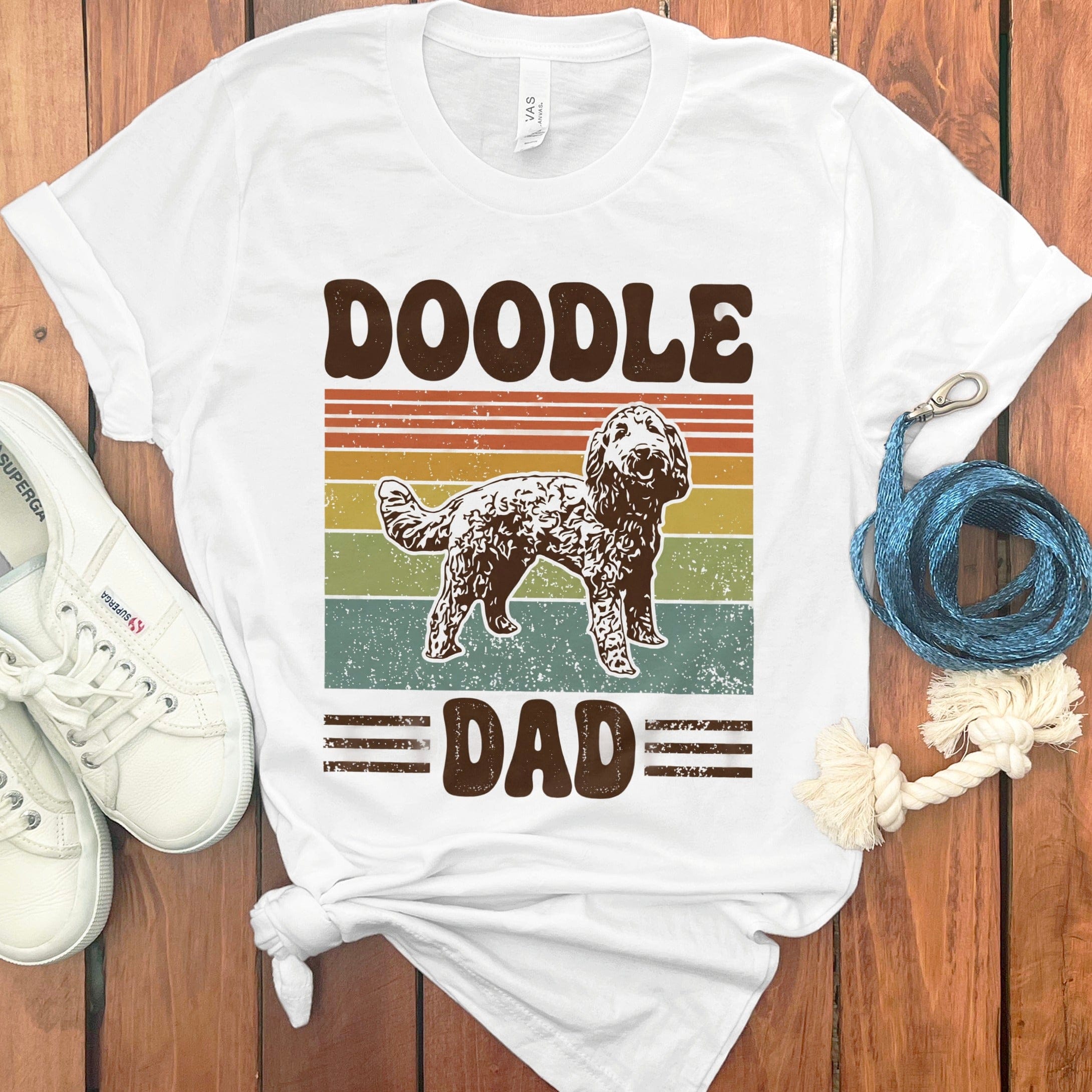 Retro Style Doodle Dad Dog Lover Graphic T-Shirt