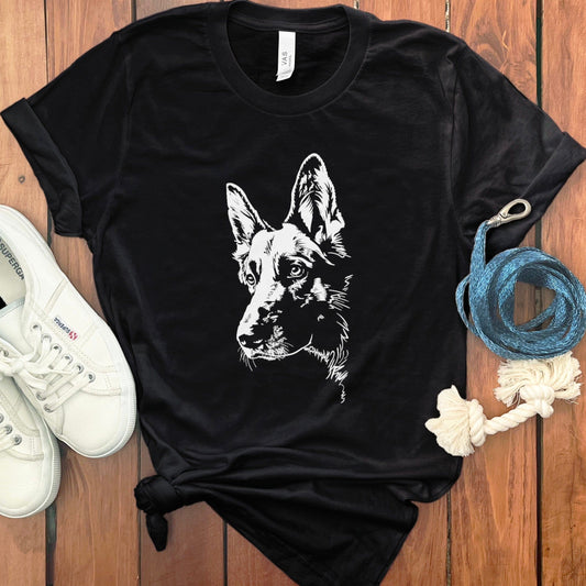 German Shepherd Dog Print Black T-shirt product type