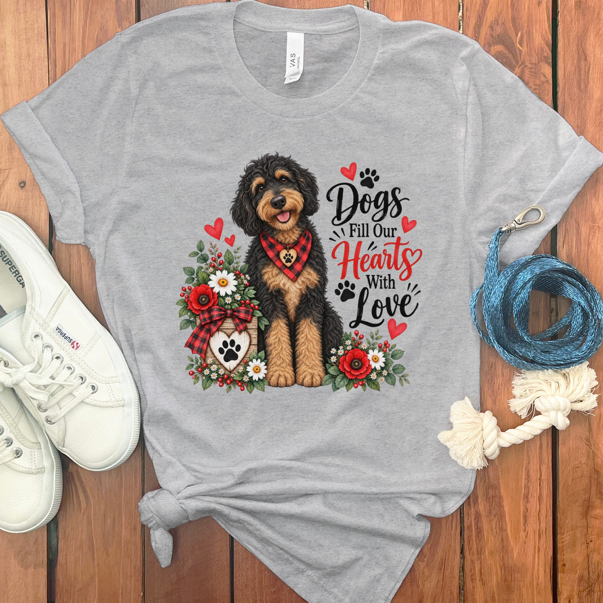 Phantom Goldendoodle Hearts Love T-Shirt