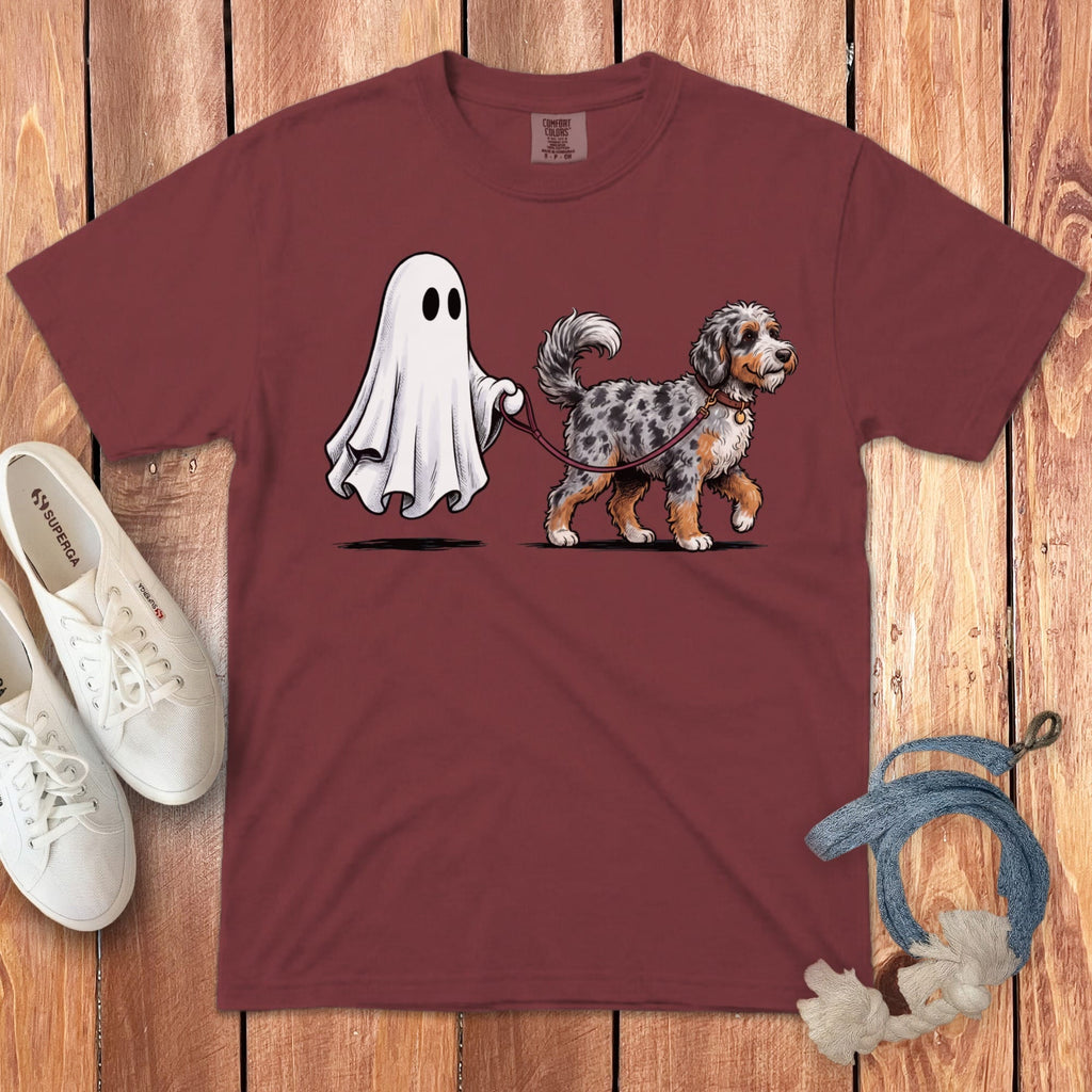 Aussiedoodle Ghost Walk Signature T-Shirt in Chili / S by Puppy Jo