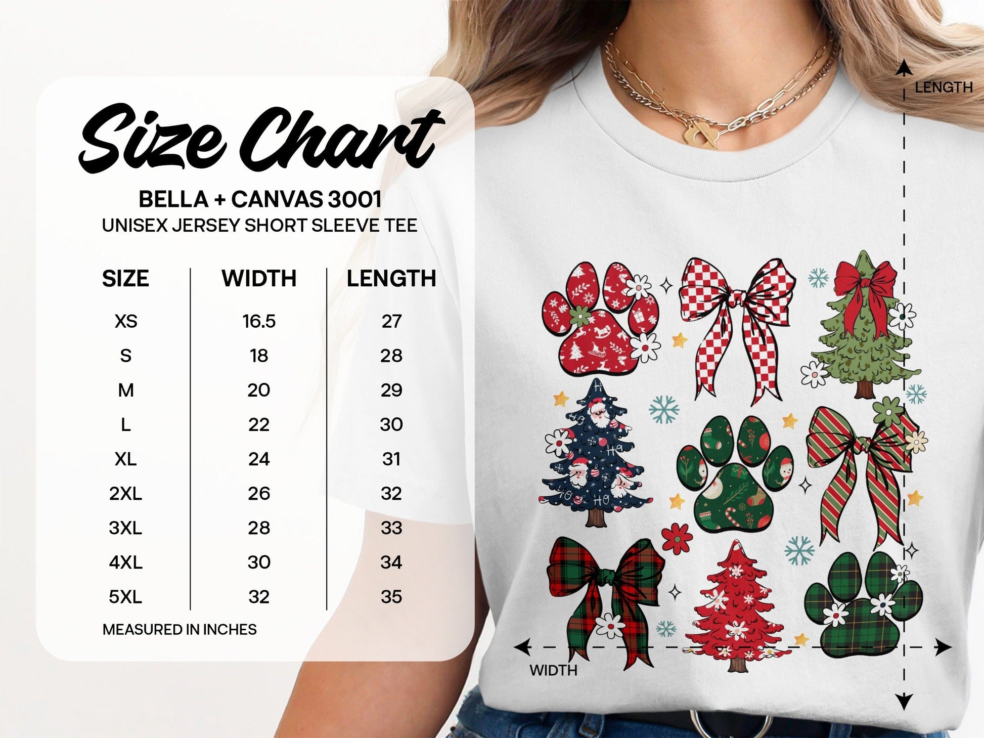 Christmas Paw Print and Tree Design T-Shirt product