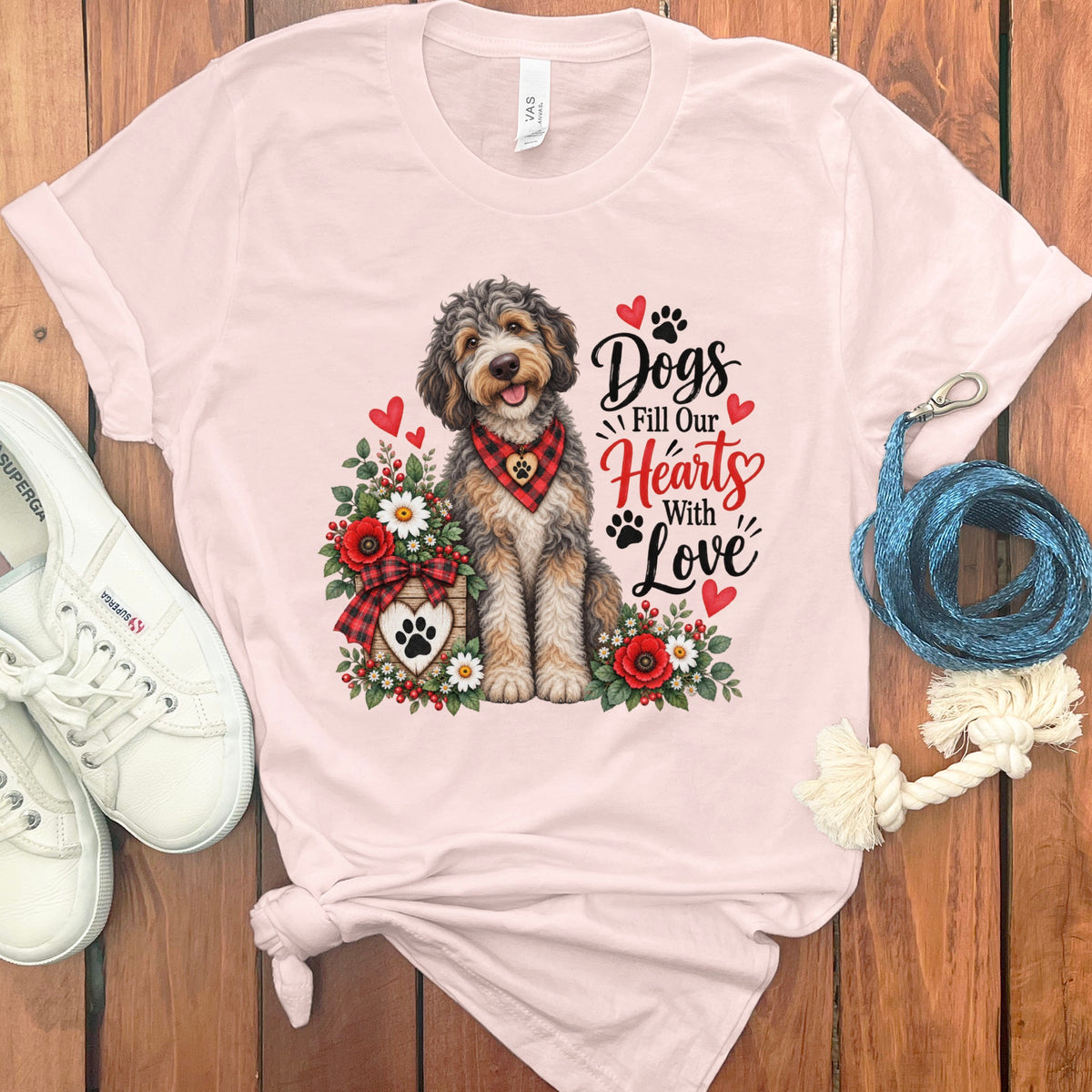 Aussiedoodle Hearts Love T-Shirt