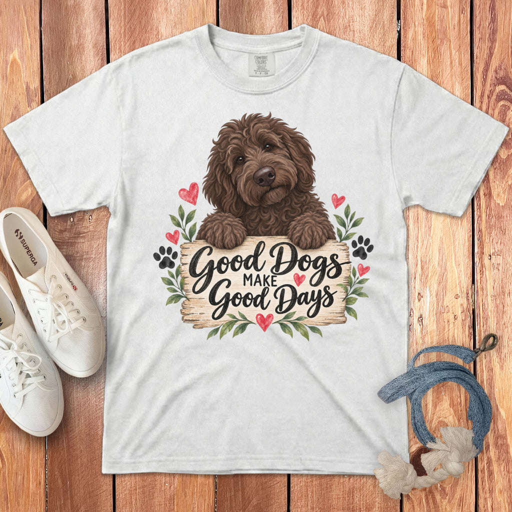 Chocolate Goldendoodle Good Days Signature T-Shirt