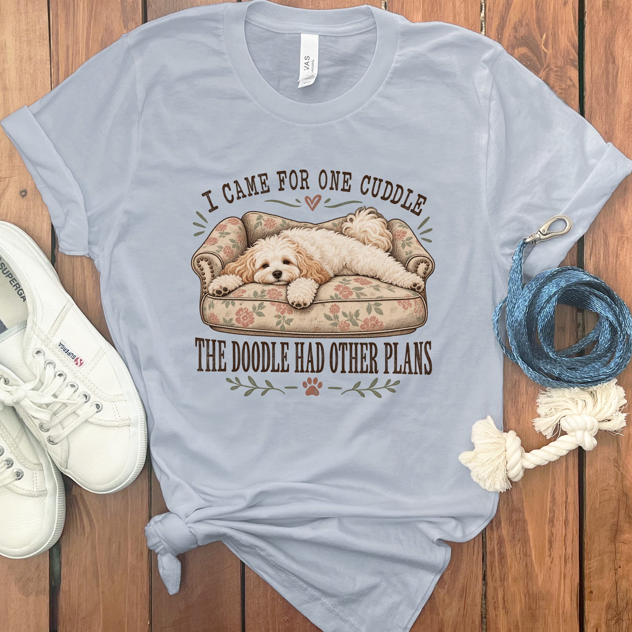Cavapoo Cuddle T-Shirt in Light Blue / S by Puppy Jo