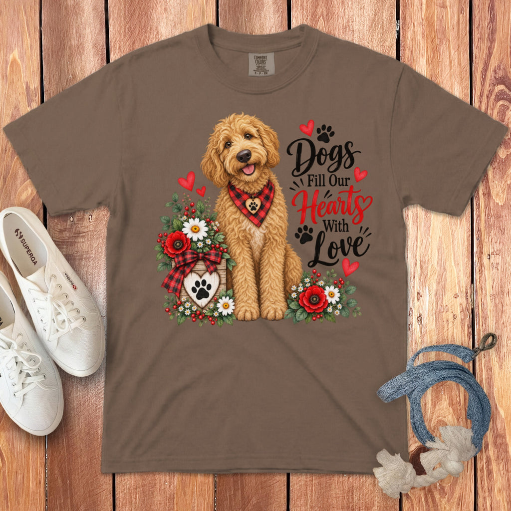 Golden Goldendoodle Hearts Love Signature T-Shirt