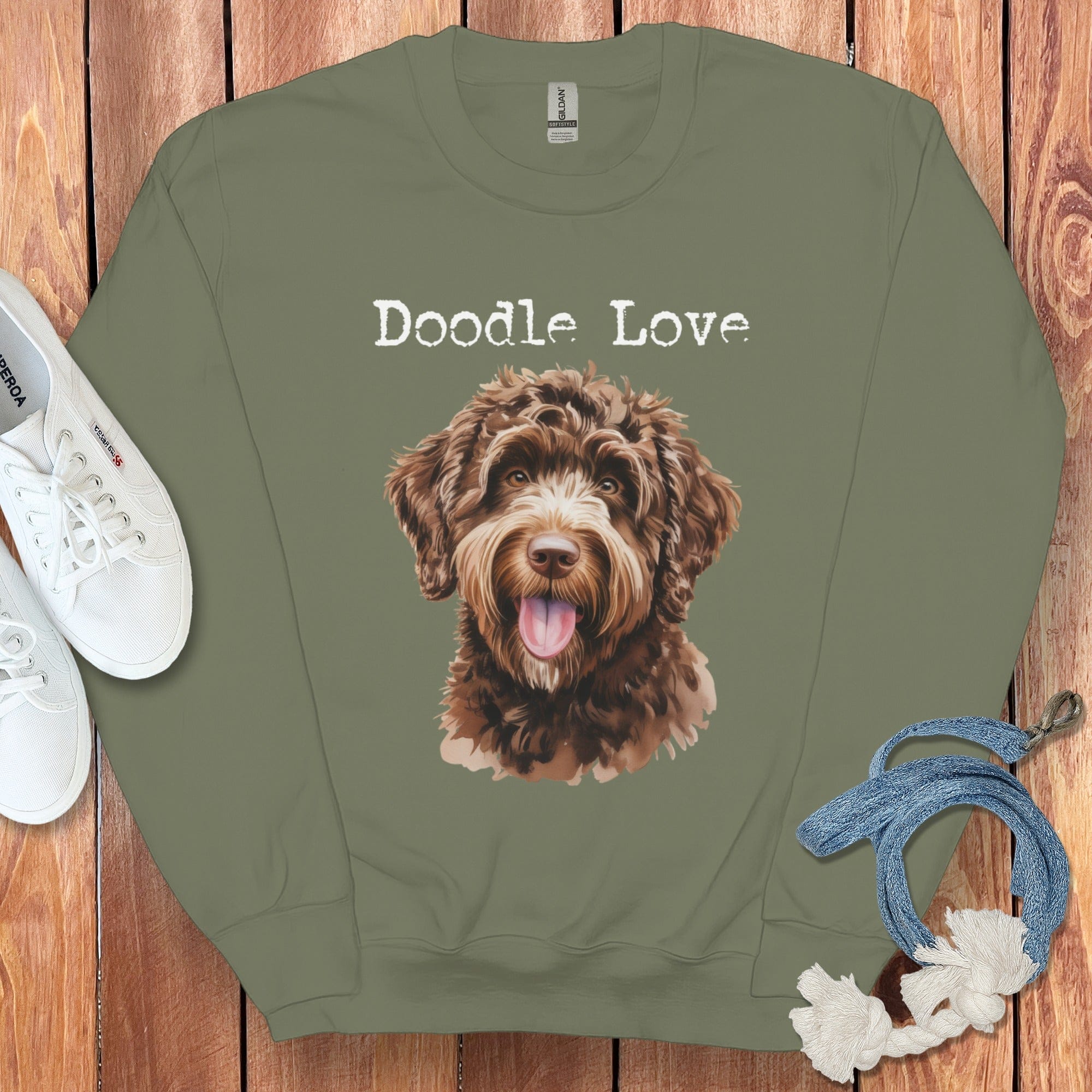Doodle Love Graphic Sweatshirt Cozy Dog Lover Apparel