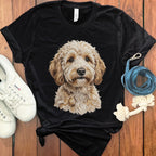 Adorable Doodle Dog Graphic Print T-shirt