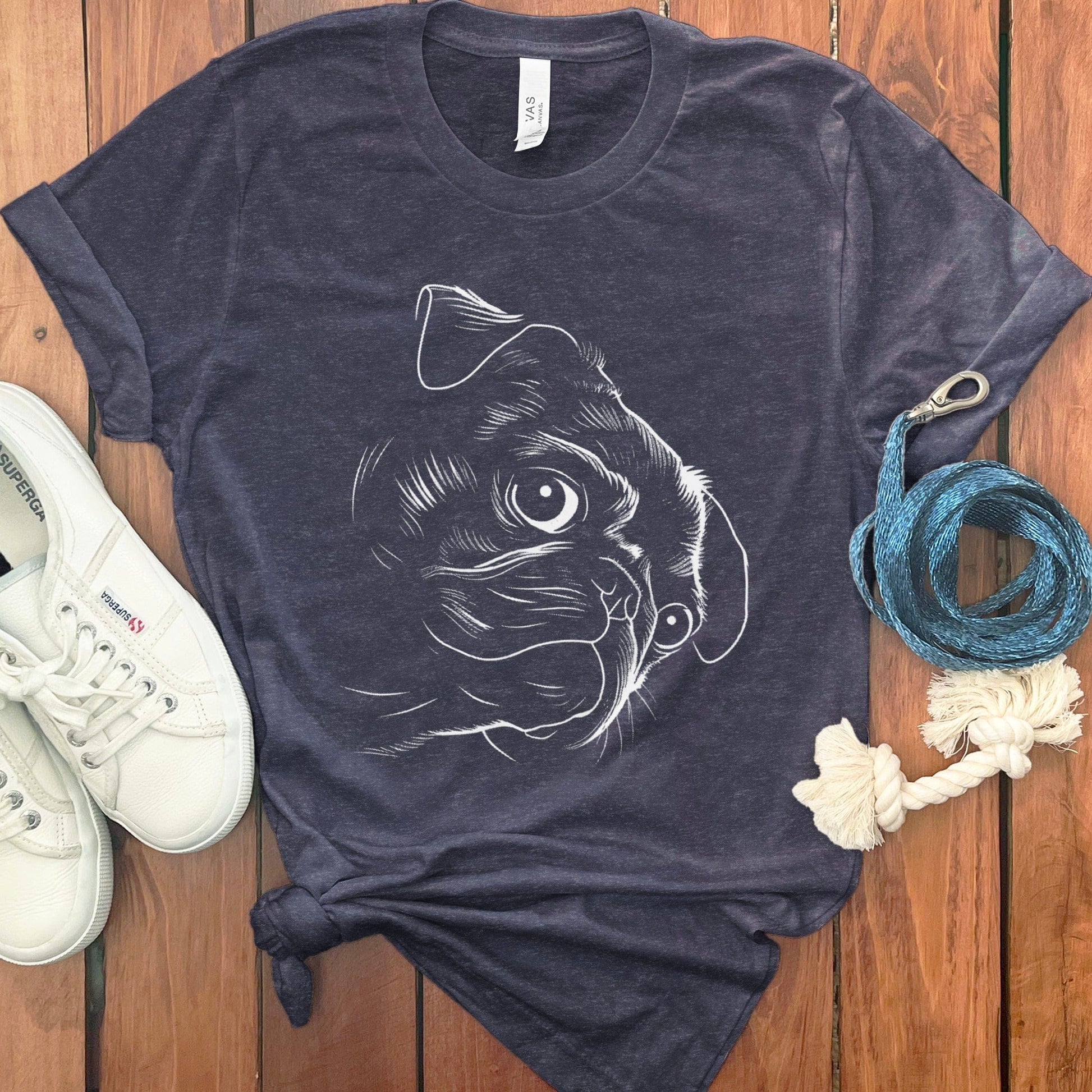Pug Face Graphic T-shirt for Pet Lovers Unisex product type