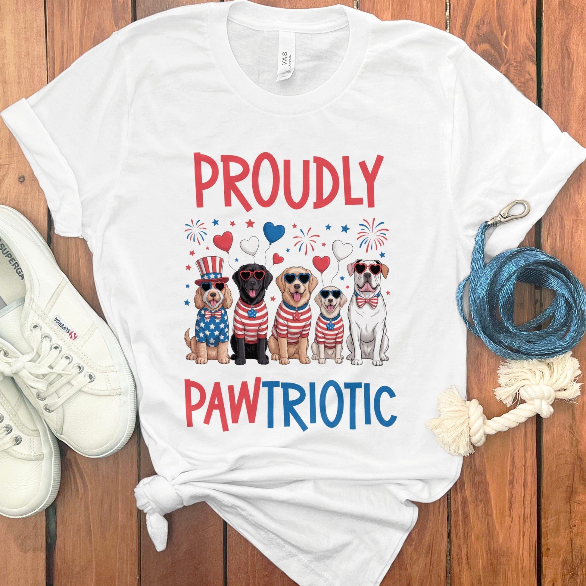 Proudly Pawtriotic Dog Print Casual Shirt product