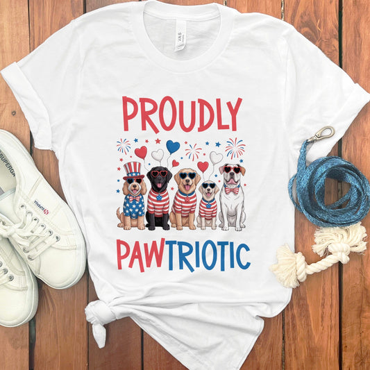 Proudly Pawtriotic Dog Print Casual Shirt product