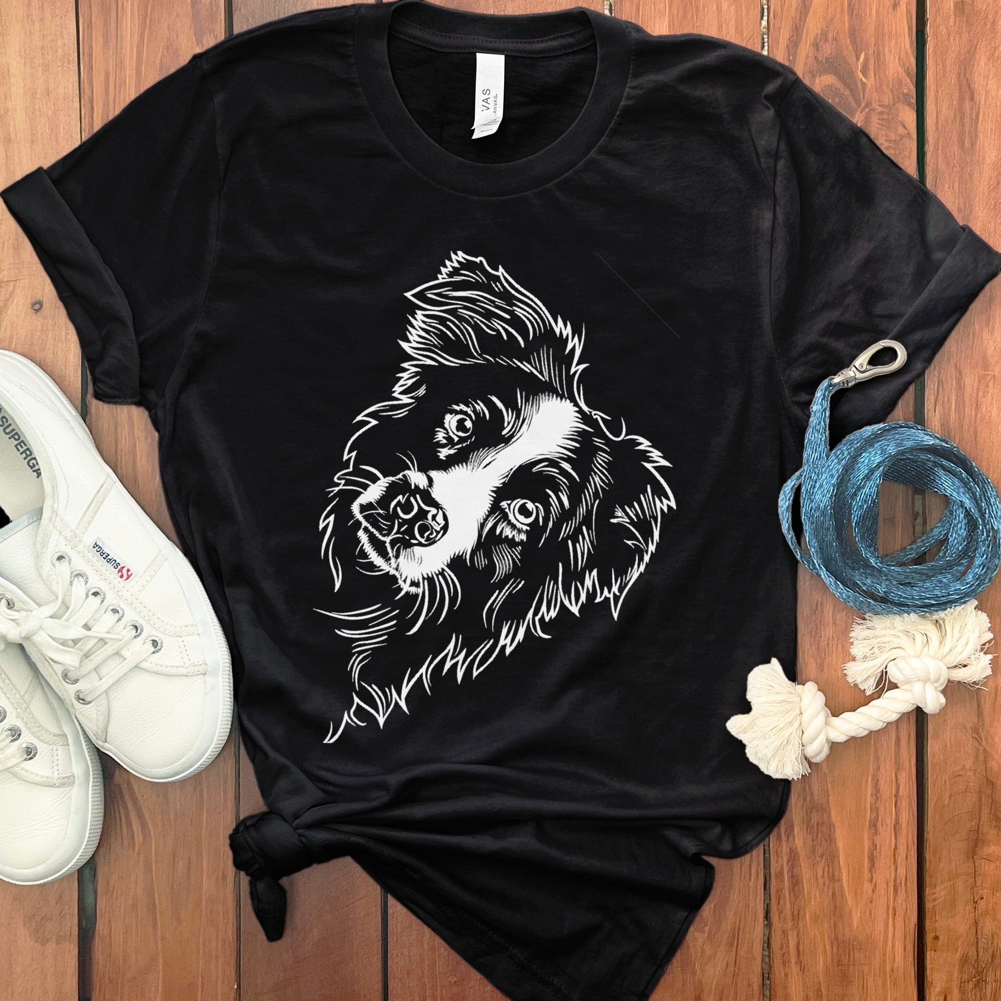 Cute Dog Illustration Black T-Shirt product