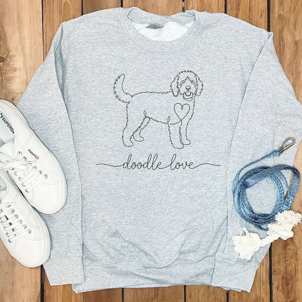 Doodle Love Sweatshirt Featuring Cute Dog Line Art