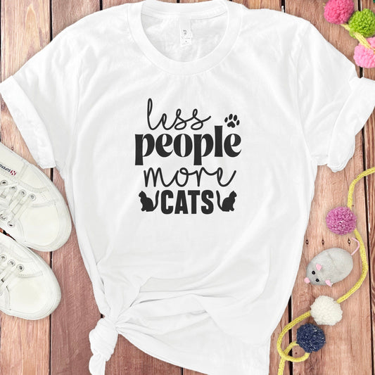 Less People More Cats Graphic T-shirt product type