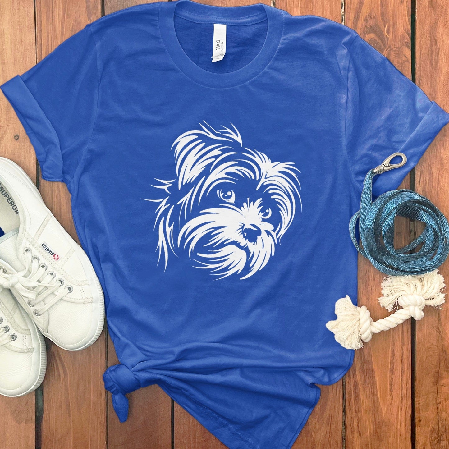 Blue T-Shirt with Detailed Dog Illustration product