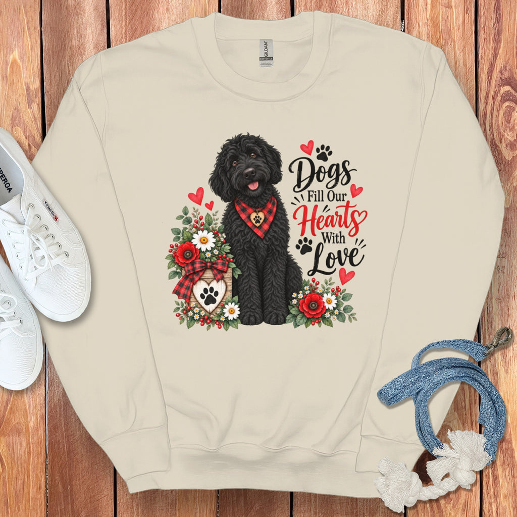 Black Goldendoodle Hearts Love Sweatshirt