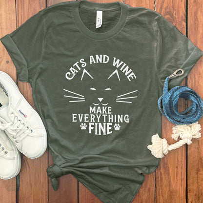 Cats and Wine Make Everything Fine t-shirt product